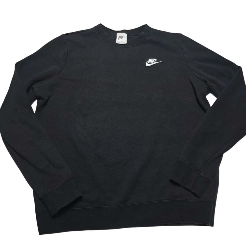 Nike Women's Sportswear Club Fleece Crew Top Black DQ5473-010 Size Medium